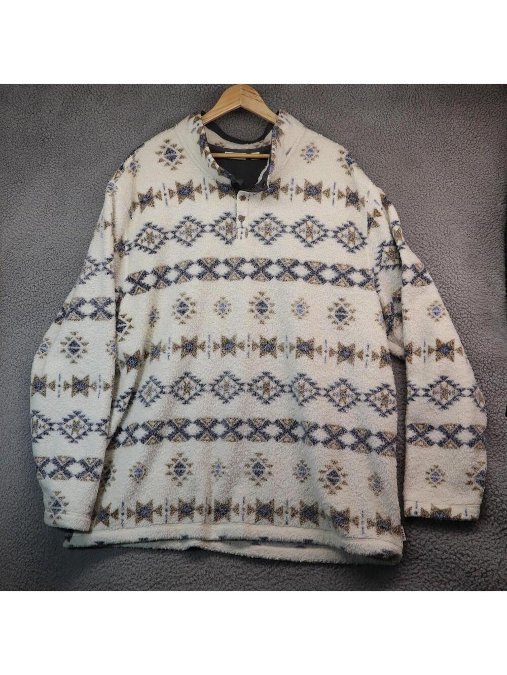 ROWM Men 3XT Aztec Sweatshirt 1/4 Snap Lodge Ski Mountain